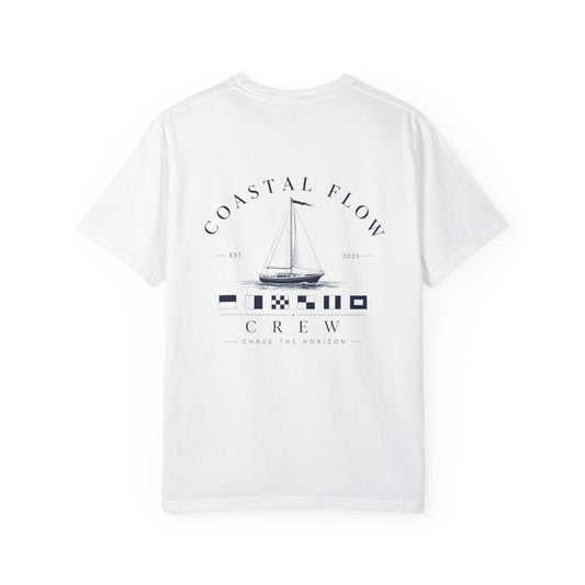 Coastal Flow Crew T‑Shirt — Nautical Sailboat Graphic