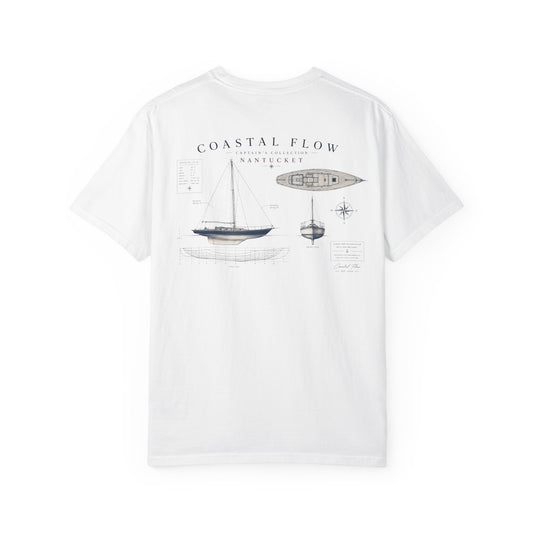 Coastal Flow Sailboat Graphic T-Shirt