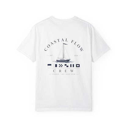 Coastal Flow Crew T‑Shirt — Nautical Sailboat Graphic