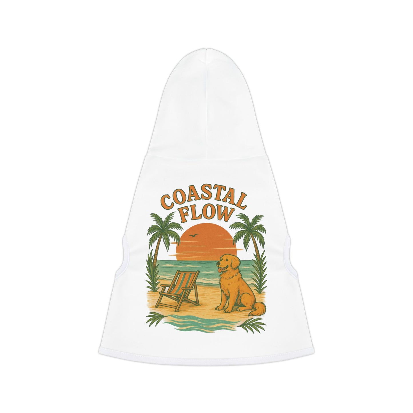Coastal Flow Pet Hoodie - Tropical Dog Apparel for Beach Lovers