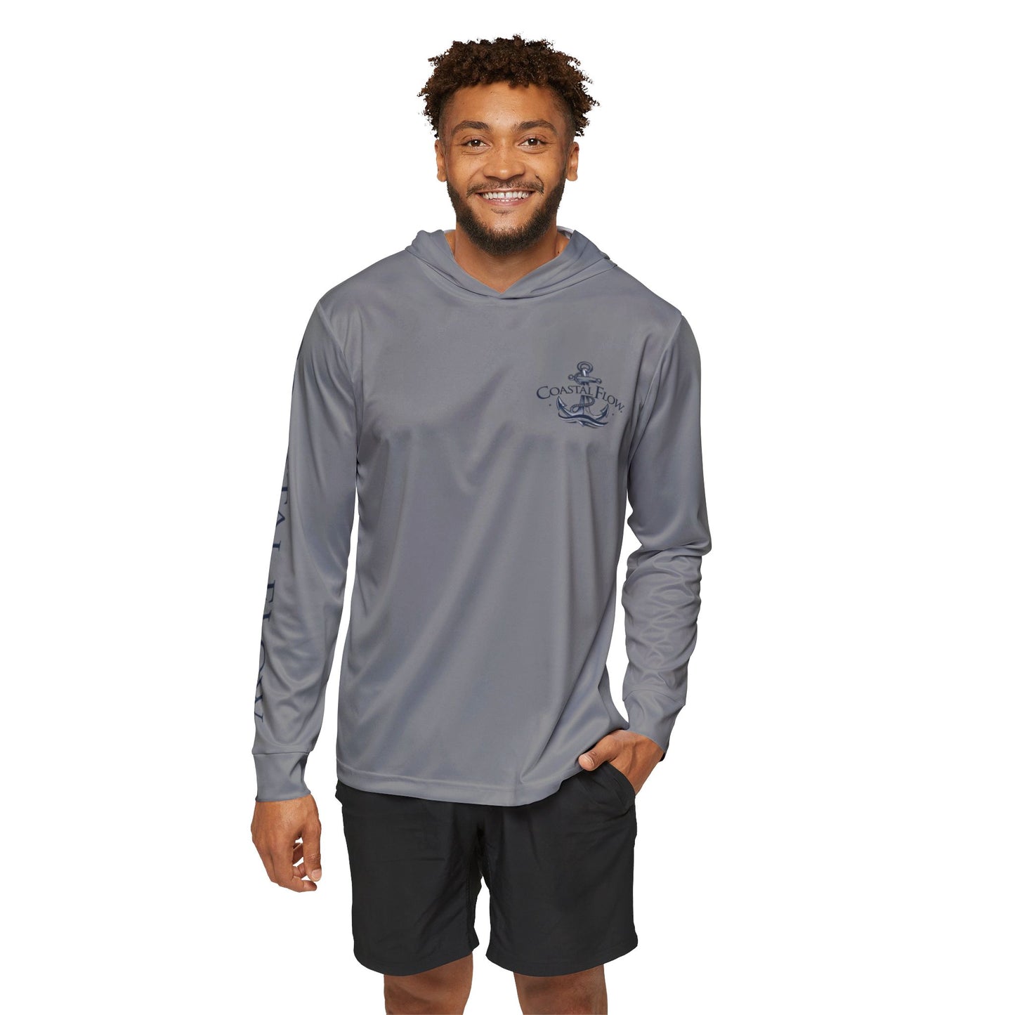 Light Hoodie With Anchor Design (Grey)