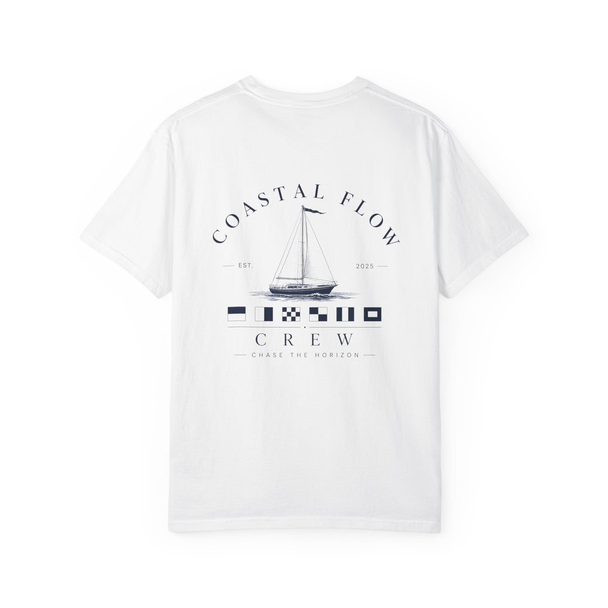 Coastal Flow Crew T‑Shirt — Nautical Sailboat Graphic