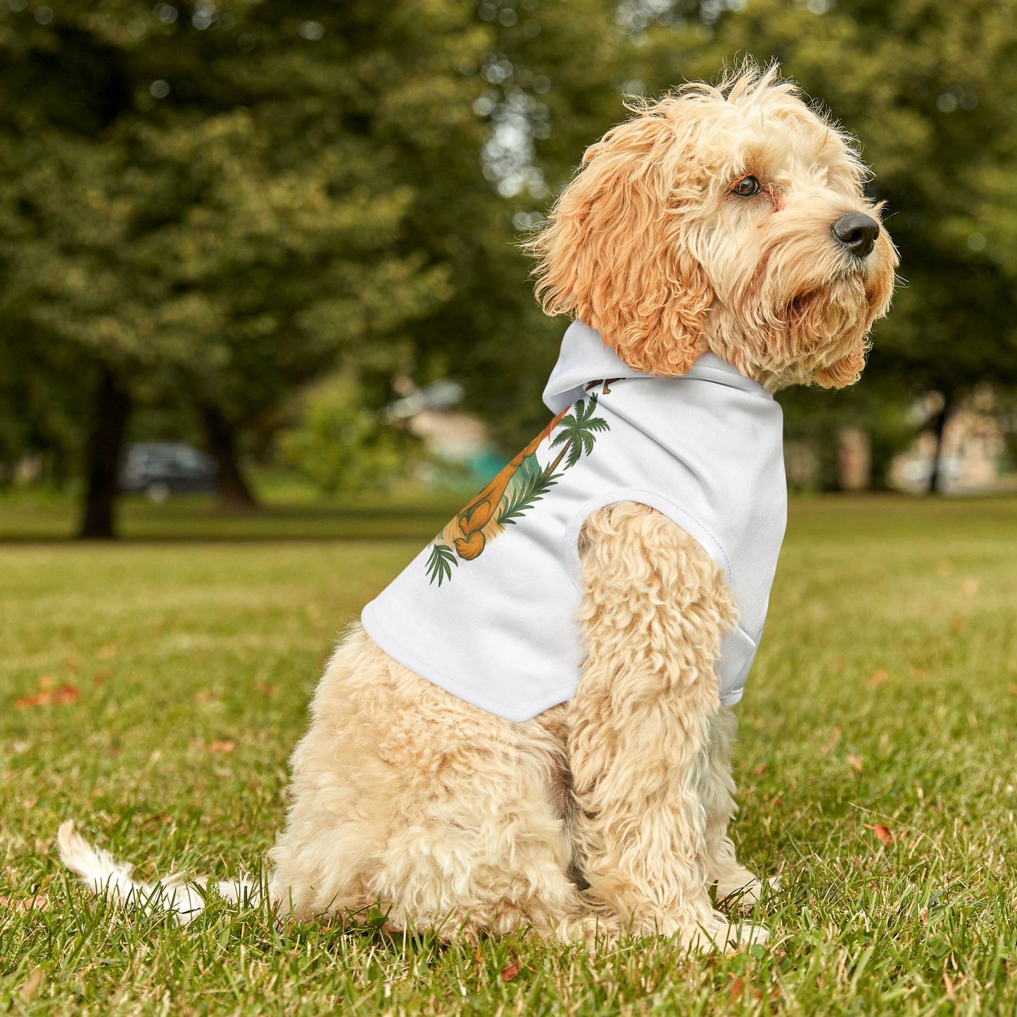 Coastal Flow Pet Hoodie - Tropical Dog Apparel for Beach Lovers