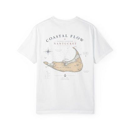 Coastal Flow Nantucket Map T-Shirt