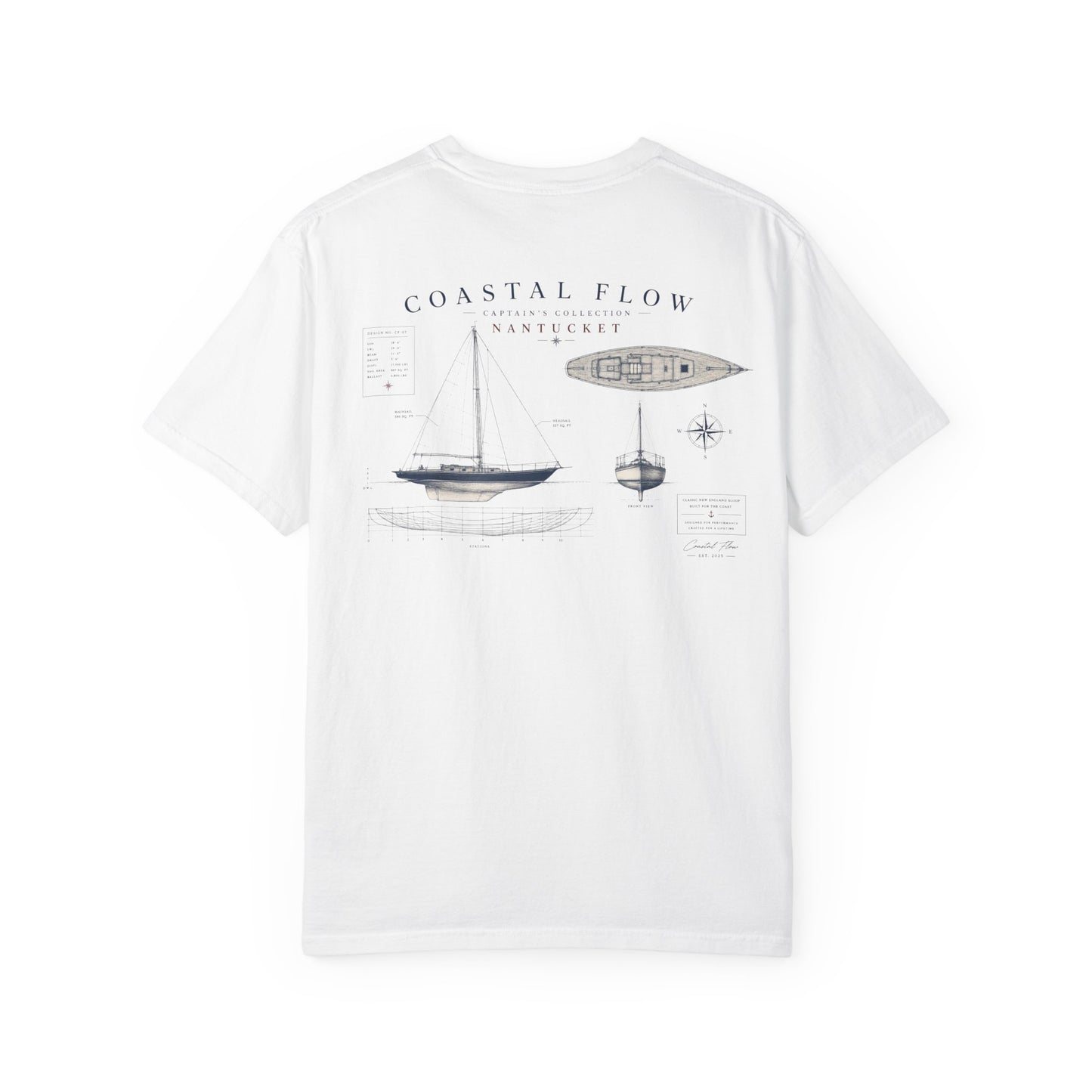 Coastal Flow Sailboat Graphic T-Shirt